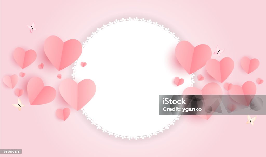 Romantic Love And Feelings Background Design With Frame For Your Text Vector  Illustration Stock Illustration - Download Image Now - iStock