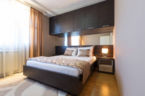 istock Interior of a modern luxury hotel bedroom 959705326