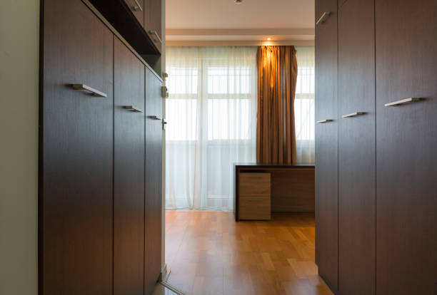 istock Corridor with closet in hotel room 959705532