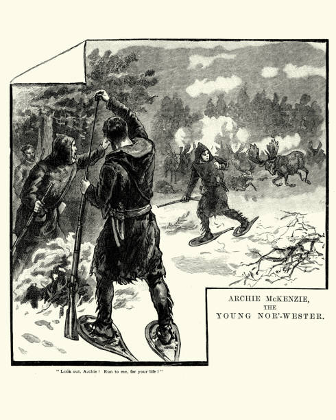 istock Group of Hunters hunting moose, 19th Century 959708274