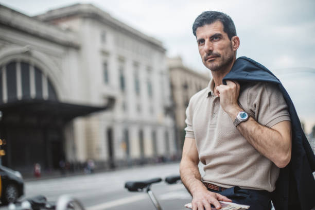 Handsome man on the city street