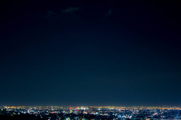 Photo of Night wide shot of Monterrey city, in Nuevo Leon, Mexico.