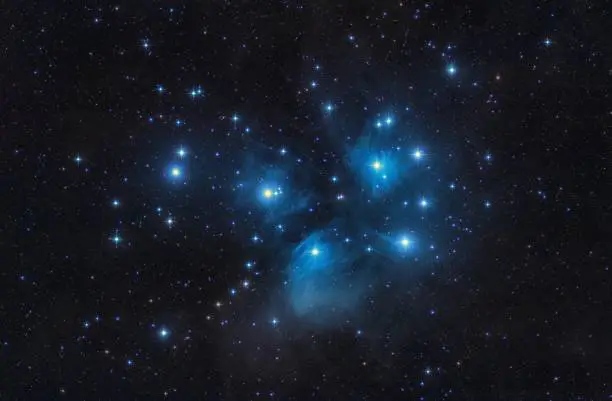 Photo of M45 The Pleiades Seven Sisters Open Cluster Stars And Space
