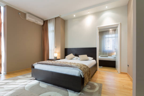 istock Interior of a modern luxury hotel bedroom 959723762