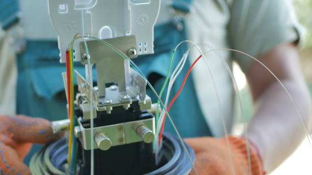 istock Optical fiber data transmission equipment 959724052