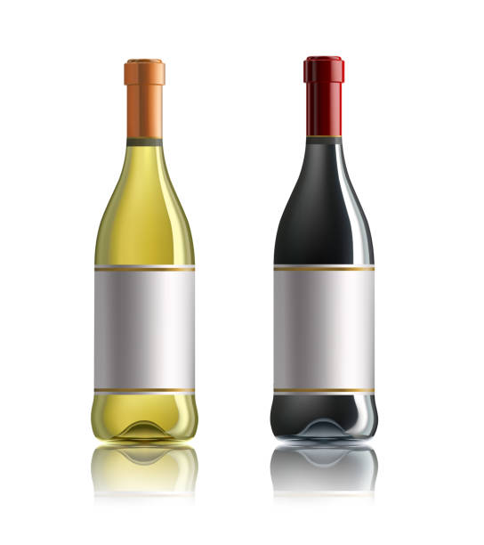 ilustrações, clipart, desenhos animados e ícones de garrafa de vinho tinto. conjunto de garrafas de vinho brancos, rosas e vermelhos. isolado no fundo branco - grape white grape green muscat grape