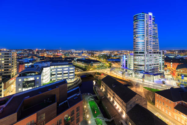 istock Leeds city centre skyline at night 959744436