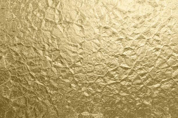Gold Foil Wrinkled Texture Holiday Background Abstract Golden Pattern