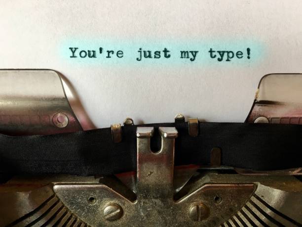istock You’re just my type! Blue highlighted Text typewritten on white paper on vintage manual typewriter 959768440