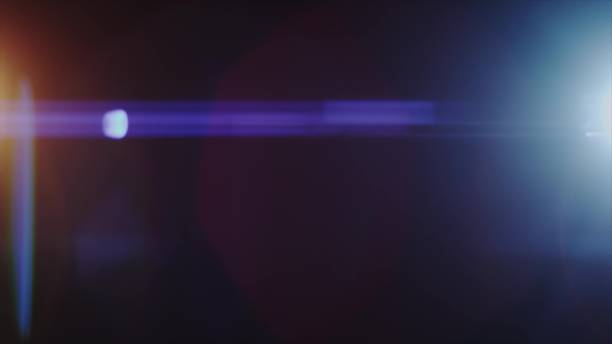 Anamorph lens flare in dark background
