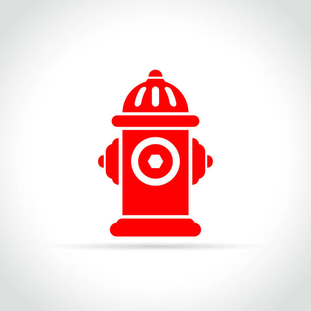 fire hydrant icon on white background Illustration of fire hydrant icon on white background fire hydrant stock illustrations
