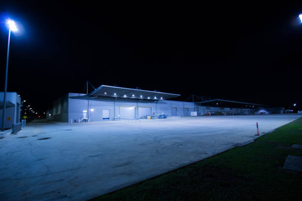 istock Industrial distribution centre at night time 959786060