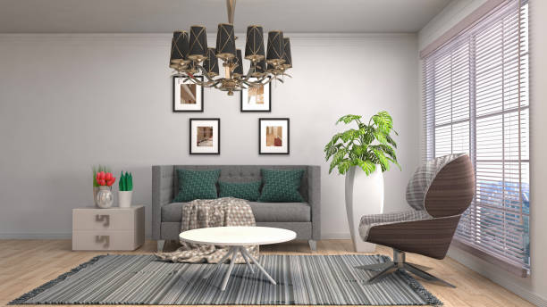 istock Interior living room. 3d illustration 959786370