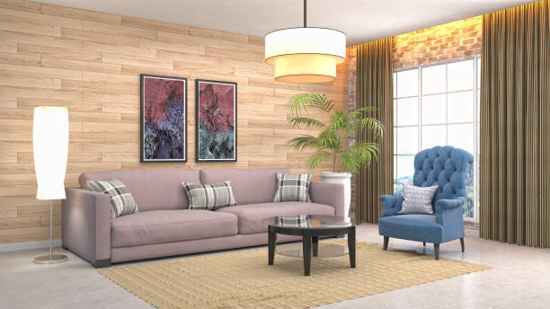 istock Interior living room. 3d illustration 959786406
