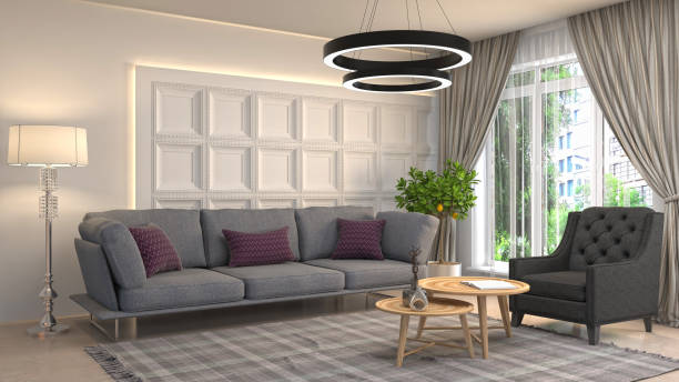 istock Interior living room. 3d illustration 959786508
