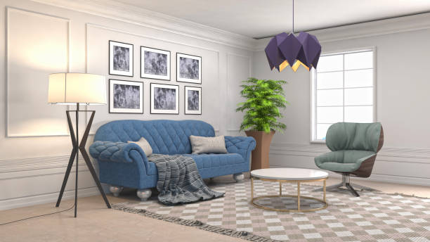 istock Interior living room. 3d illustration 959786512