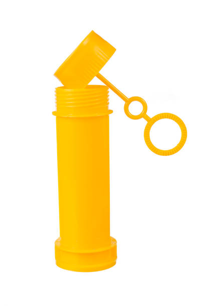 istock Plastic yellow bottle of soap bubbles isolated on white background 959787140