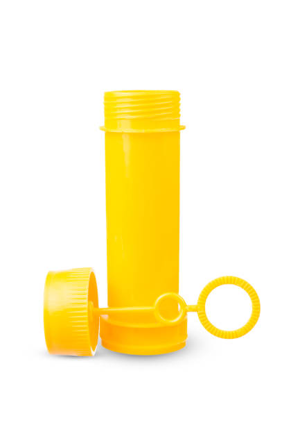 istock Plastic yellow bottle of soap bubbles isolated on white background 959787156