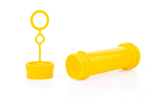 istock Plastic yellow bottle of soap bubbles isolated on white background 959787238