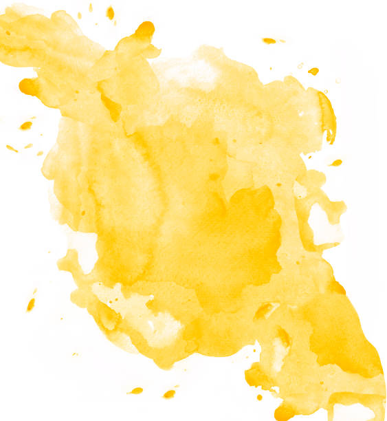 istock Yellow watercolor background on white 959796548