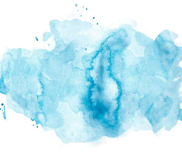 istock Abstract blue watercolor spot on white background 959797744
