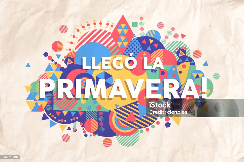 Spring Spanish Typography Spring Time Season Text Quote In Spanish Language Stock Illustration ...
