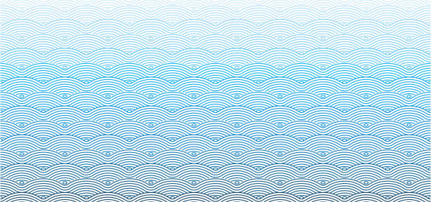 illustrations, cliparts, dessins animés et icônes de vecteur chinois traditionnel des vagues de fond transparente - wave pattern water seamless