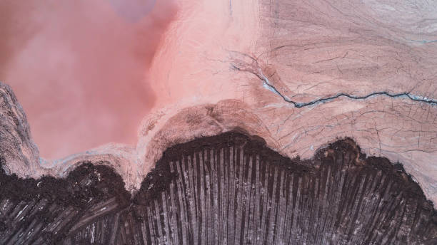 istock Aerial View of Tailing Ponds with Various Textures 959808154