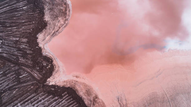 istock Aerial View of Tailing Ponds with Various Textures 959808158