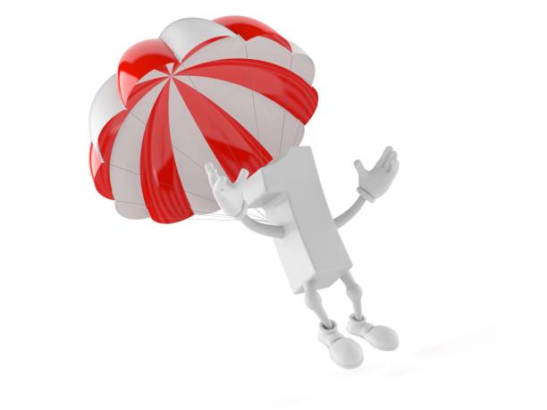 istock Number one character with parachute 959808582