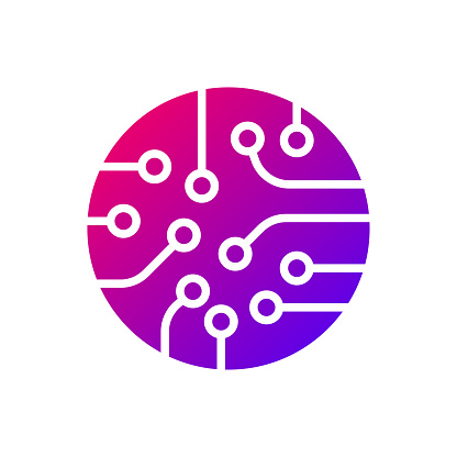 Circuit board icon vector. Colorful logo. EPS 10