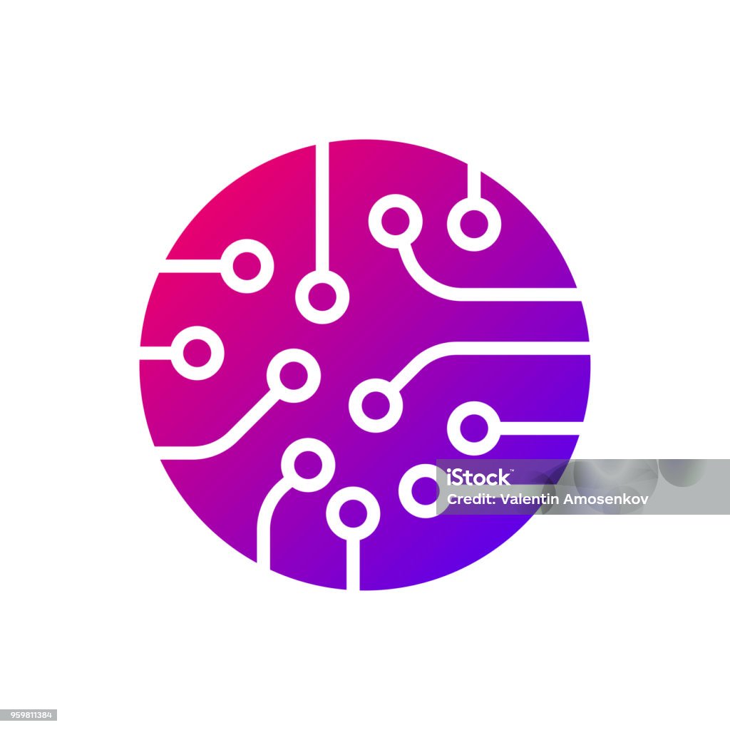 Circuit board icon vector. Colorful logo Circuit board icon vector. Colorful logo. EPS 10 Logo stock vector