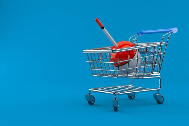 istock Fishing float with shopping cart 959812712