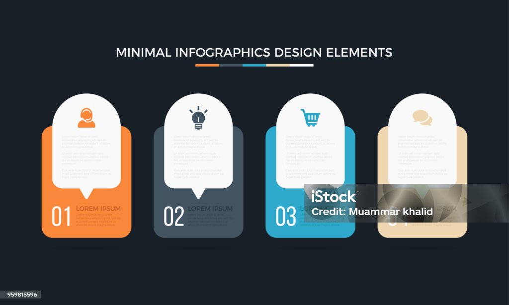 Business Data Visualization Time Line Process Chart With 4 Steps Labels ...