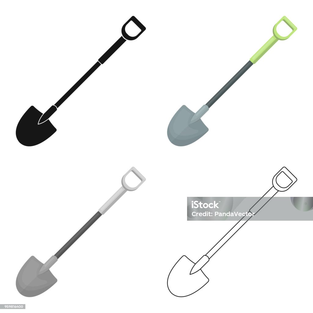 Một Cái Xẻng Kim Loại Với Một Tay Cầm Nhựa Để Làm Việc Trong Vườn ...