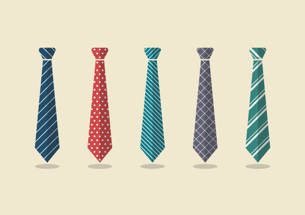 reihe von verschiedenen bindungen - krawatte stock-grafiken, -clipart, -cartoons und -symbole