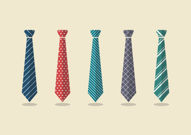 Set of different ties vector art illustration