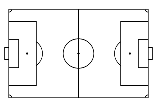 football, soccer court. Sport background. Line art style.