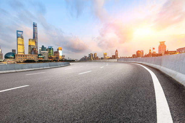 istock Shanghai,China modern city skyline and empty asphalt road 959823652