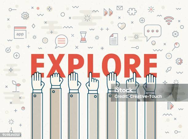 Expltion Explore Explore Stock Illustration - Download Image Now - Adult, Aspirations ...
