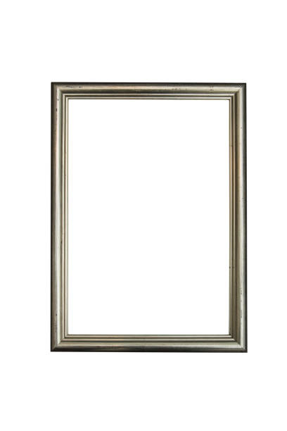 istock Silver wooden frame for photographs and paintings isolated on white background. Path saved. 959837306