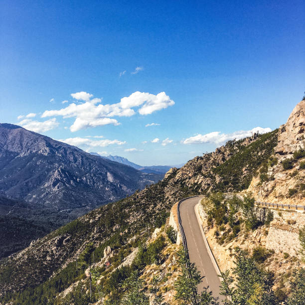 View on Road in the Mountains on Corsica.