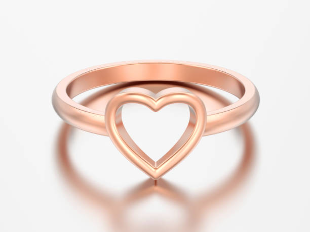 istock 3D illustration rose gold engagement wedding heart ring 959852138