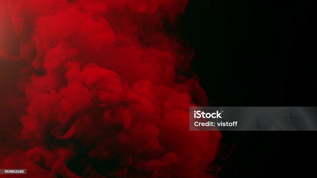 bunten Rauch auf schwarzem Hintergrund - Lizenzfrei Rot Stock-Foto