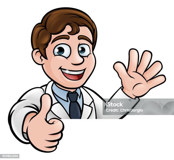 Scientist Cartoon Character Thumbs Up Sign Stock Illustration - Download  Image Now - Thumbs Up, Characters, Scientist - iStock