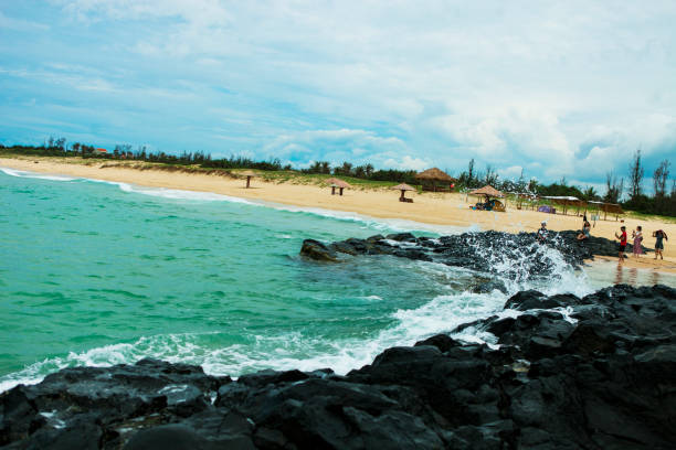 istock wonderful beach with mountain around, fresh air, nice view for Asian travel, ecology environment at sea area, Phu Yen have many tourist scene for at Viet Nam 959856492