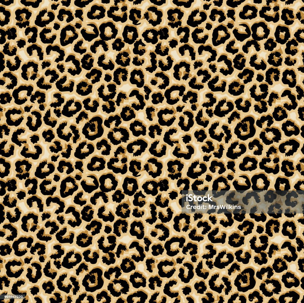 Leopard vector seamless pattern Leopard vector seamless pattern illustration Printmaking Technique stock vector