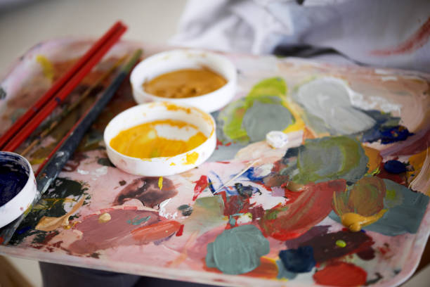 istock Close up of color palette 959868730