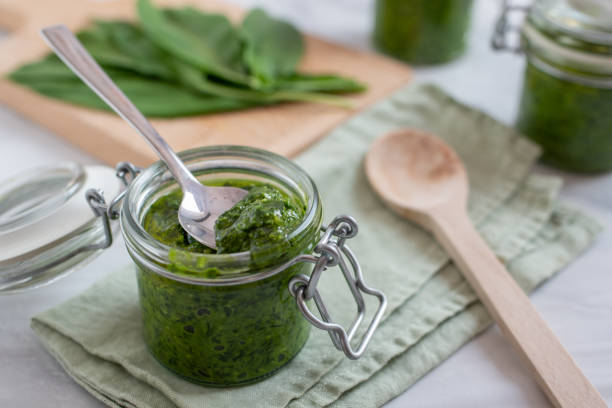 istock Pesto with wild garlic 959879740