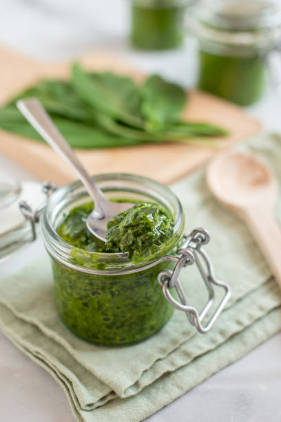 istock Pesto with wild garlic 959879848